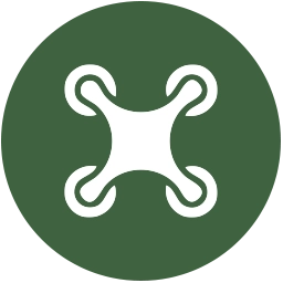 Drohnen-Icon für moderne Luftbildtechnik Icon einer Drohne – Symbol für professionelle Luftaufnahmen mit modernster Drohnentechnik